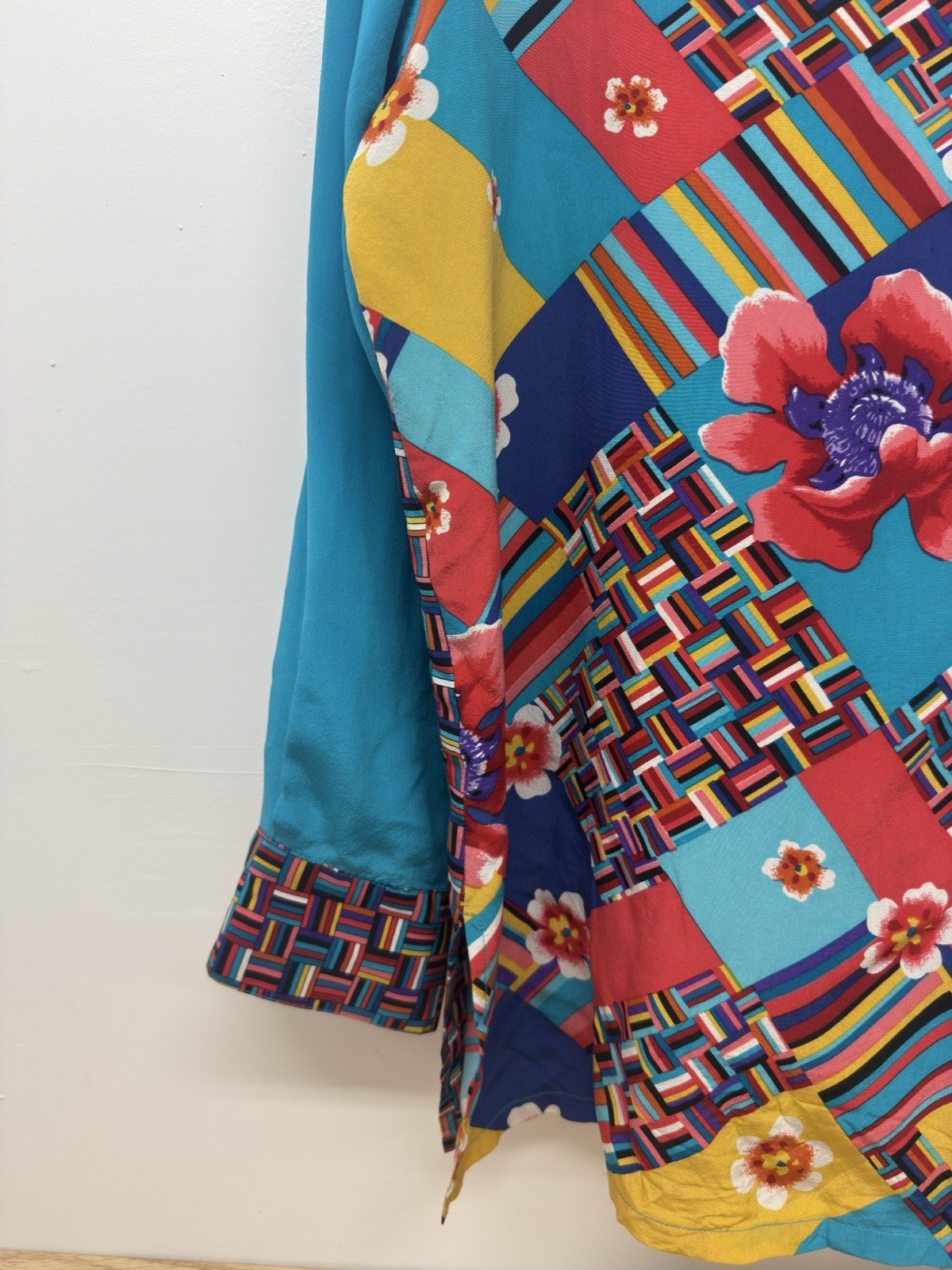 Vintage Koos Of Course Womens Large 100% Silk Art To Wear Button Blouse #44