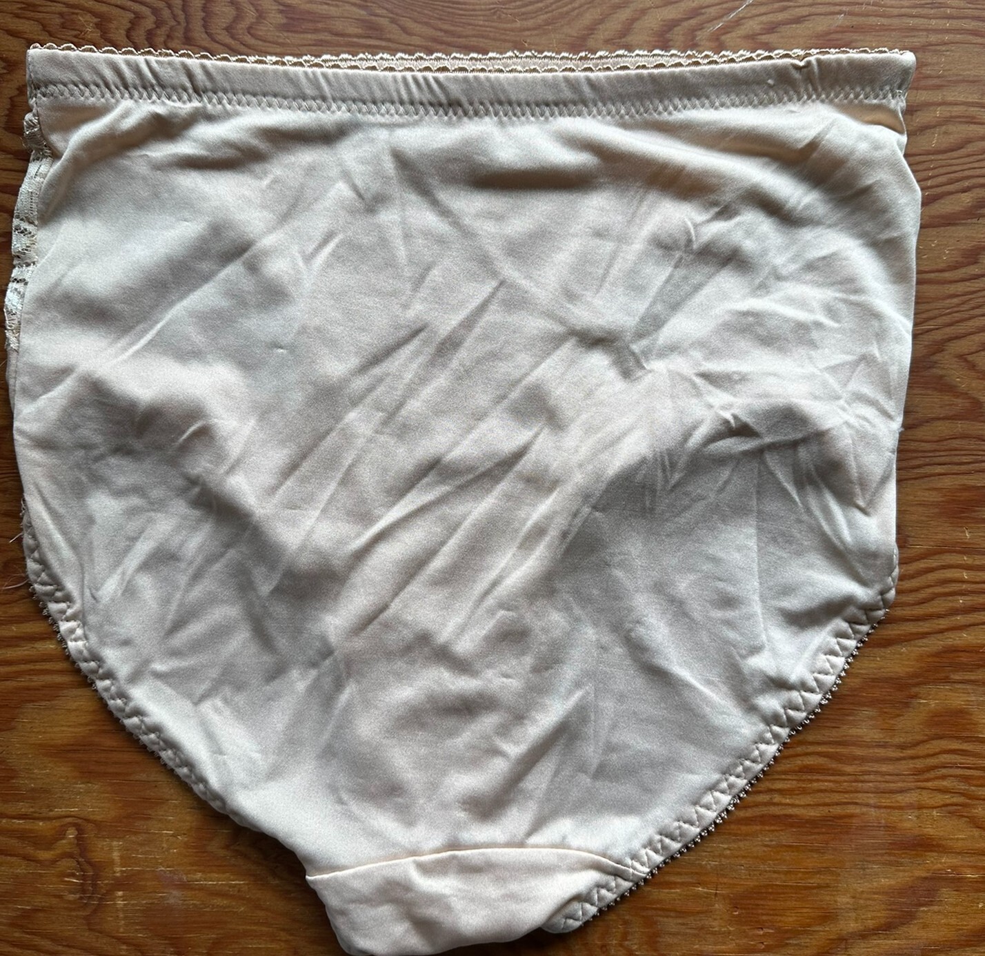 Vintage Shaper Bottoms Briefs Beige Size 1X Lace Insets Polyester / Spandex