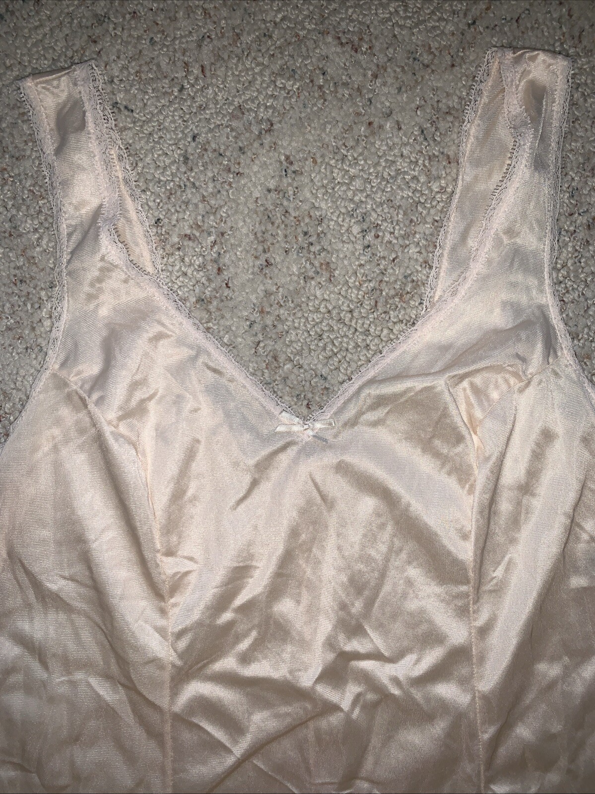 Vintage Camisole Lorraine Ivory Nude USA Nylon Boudoir Size 34 slinky