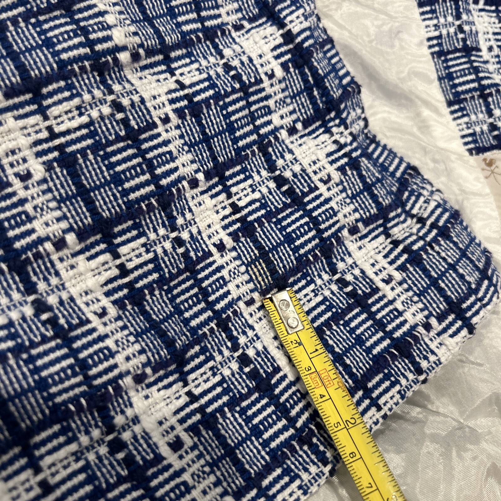 Weathervane Tailored By Handmacher Tweed Skirt Jacket Suit Vintage Blue White