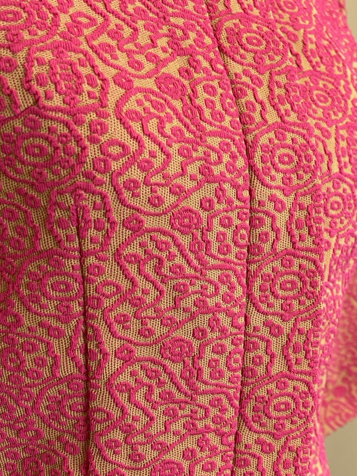 Vtg 60s Size 12 Mid Cent Textured Short Jacket 3/4 Mod Retro Jackie O