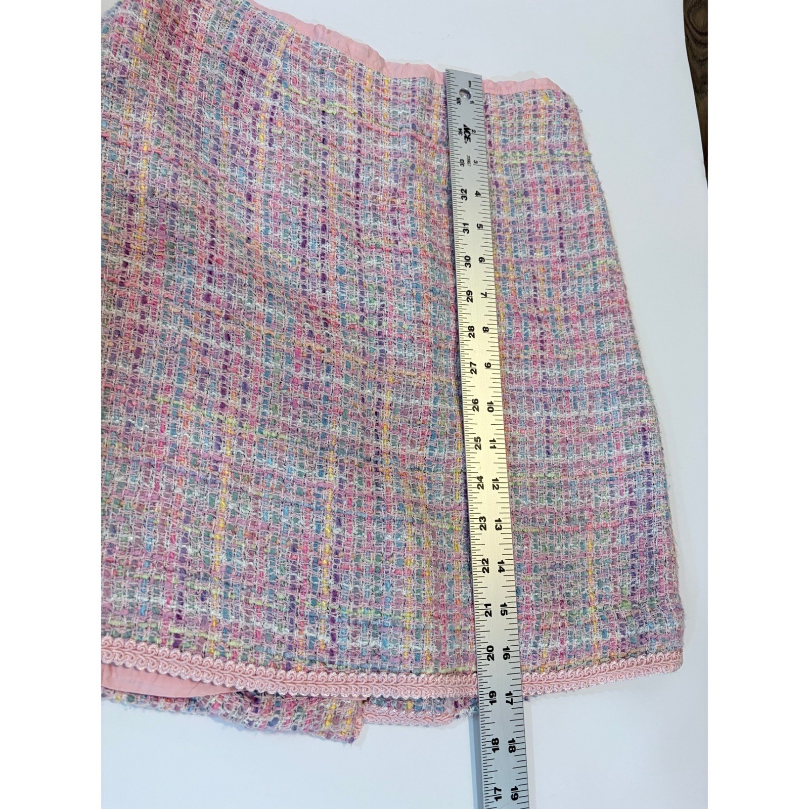 Vintage B Field Pastel Tweed Skirt Pink Multi Mini 2 XS/S