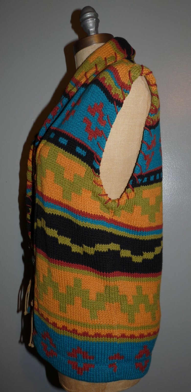 Vintage Country Shop Marshall Fields Hand Knit Cotton Western Sweater SMALL SALE