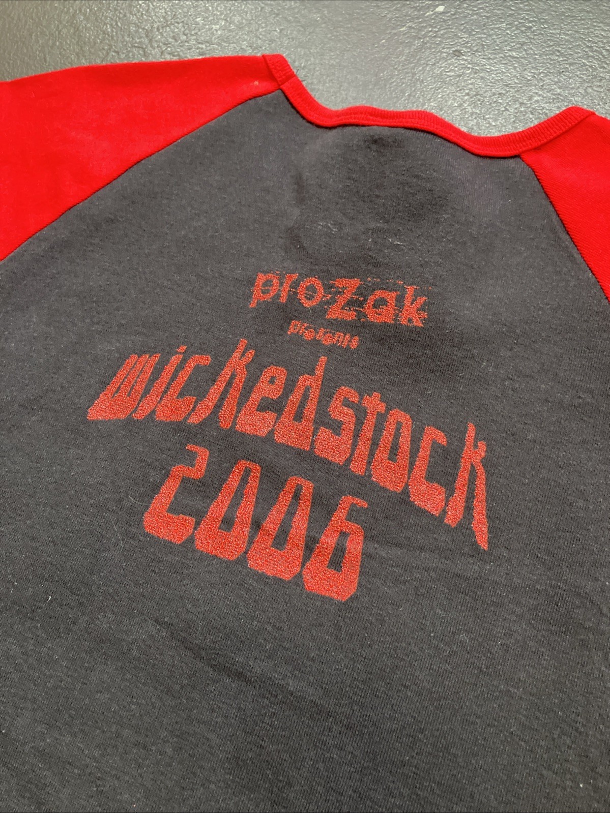 Y2K Prozak Wickedstock 2006 Tech N9ne Rap Hip Hop Glitter Baby Tee Shirt Black L