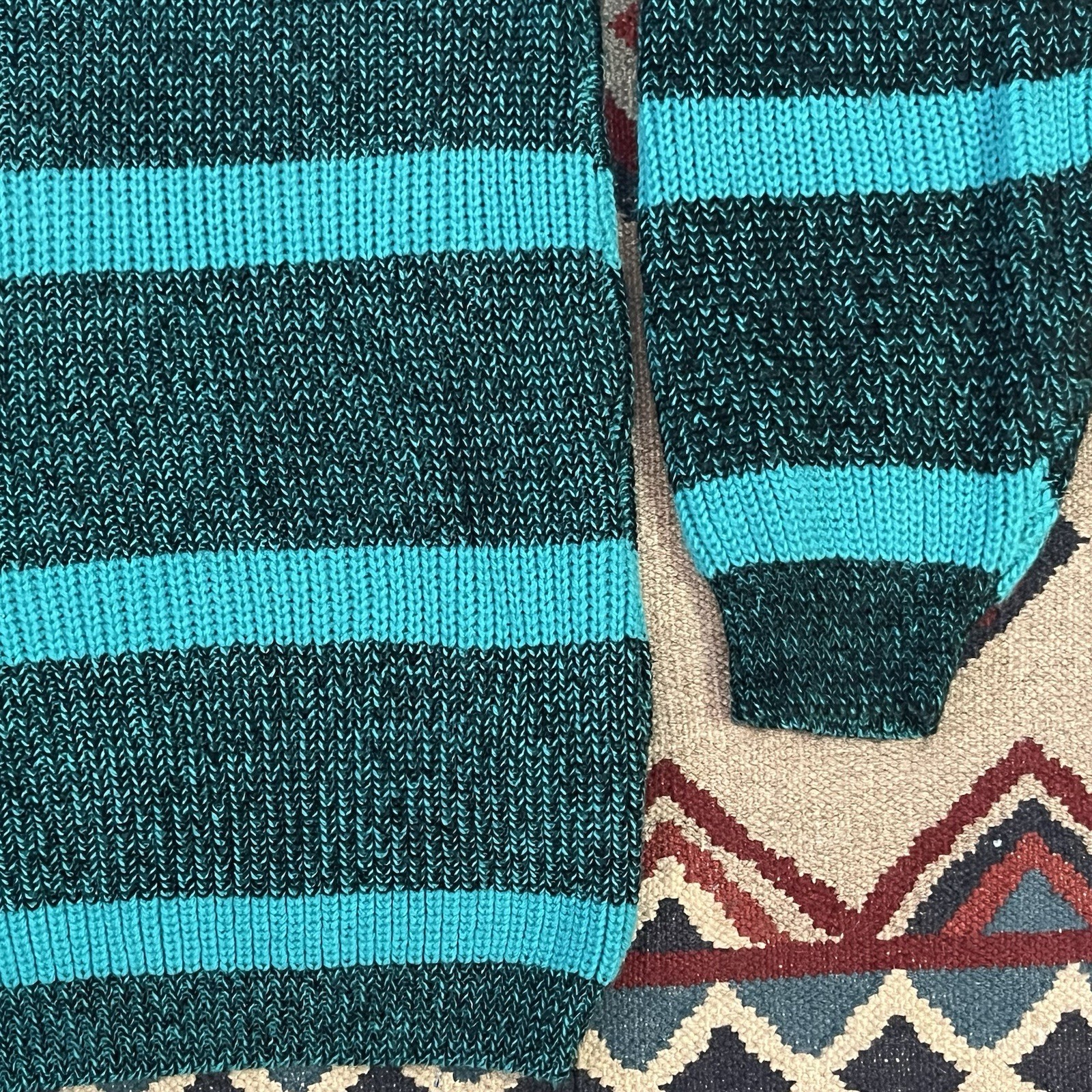 Vintage 80s Helen Sue Sweater Women’s L/XL Boxy Oversized Pullover Green/Black