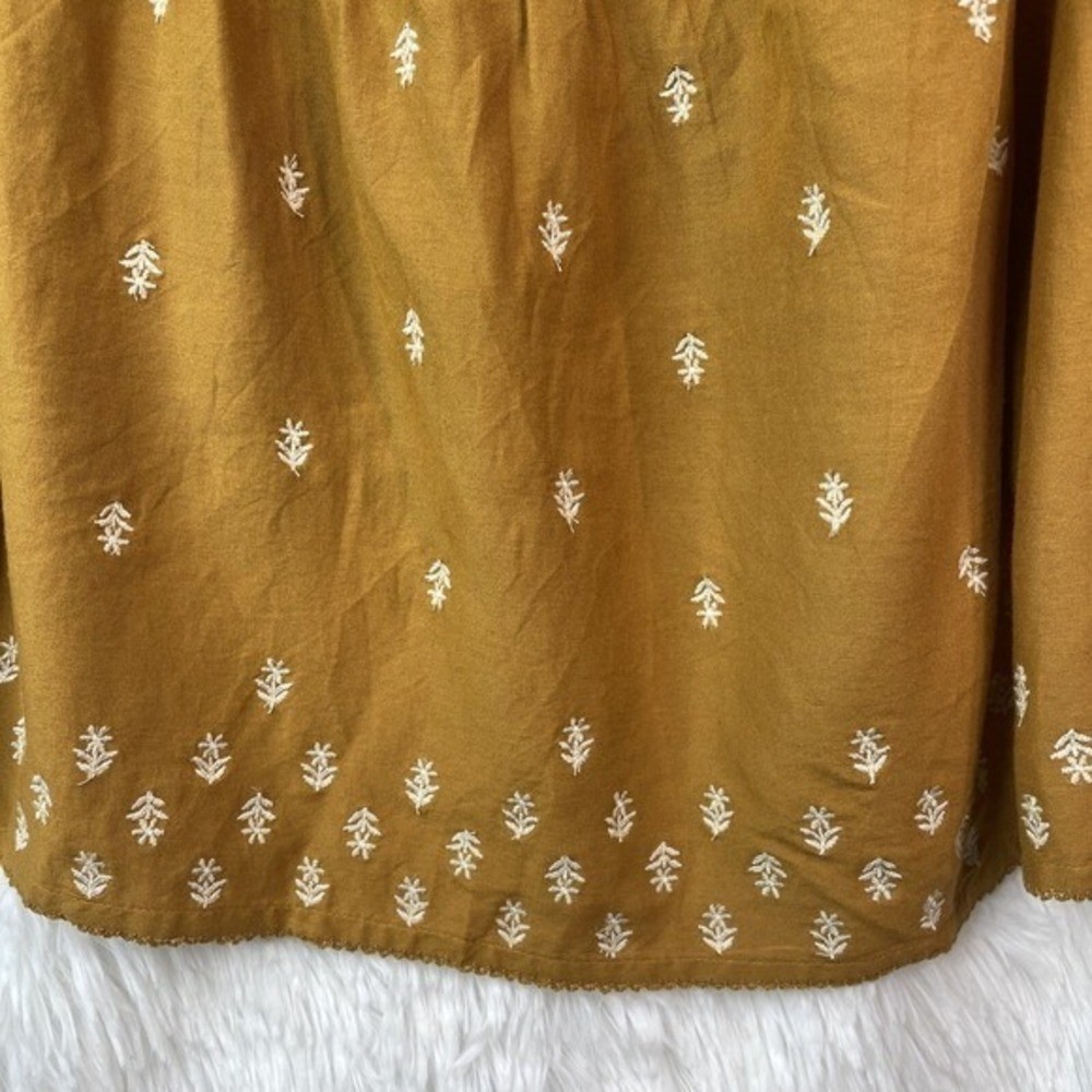 Old Navy Puff Sleeve Top Women’s 4XL Coastal Peasant Boho Cottagecore Embroider