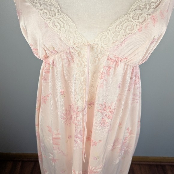 Vintage Pink Floral Maxi Slip Dress