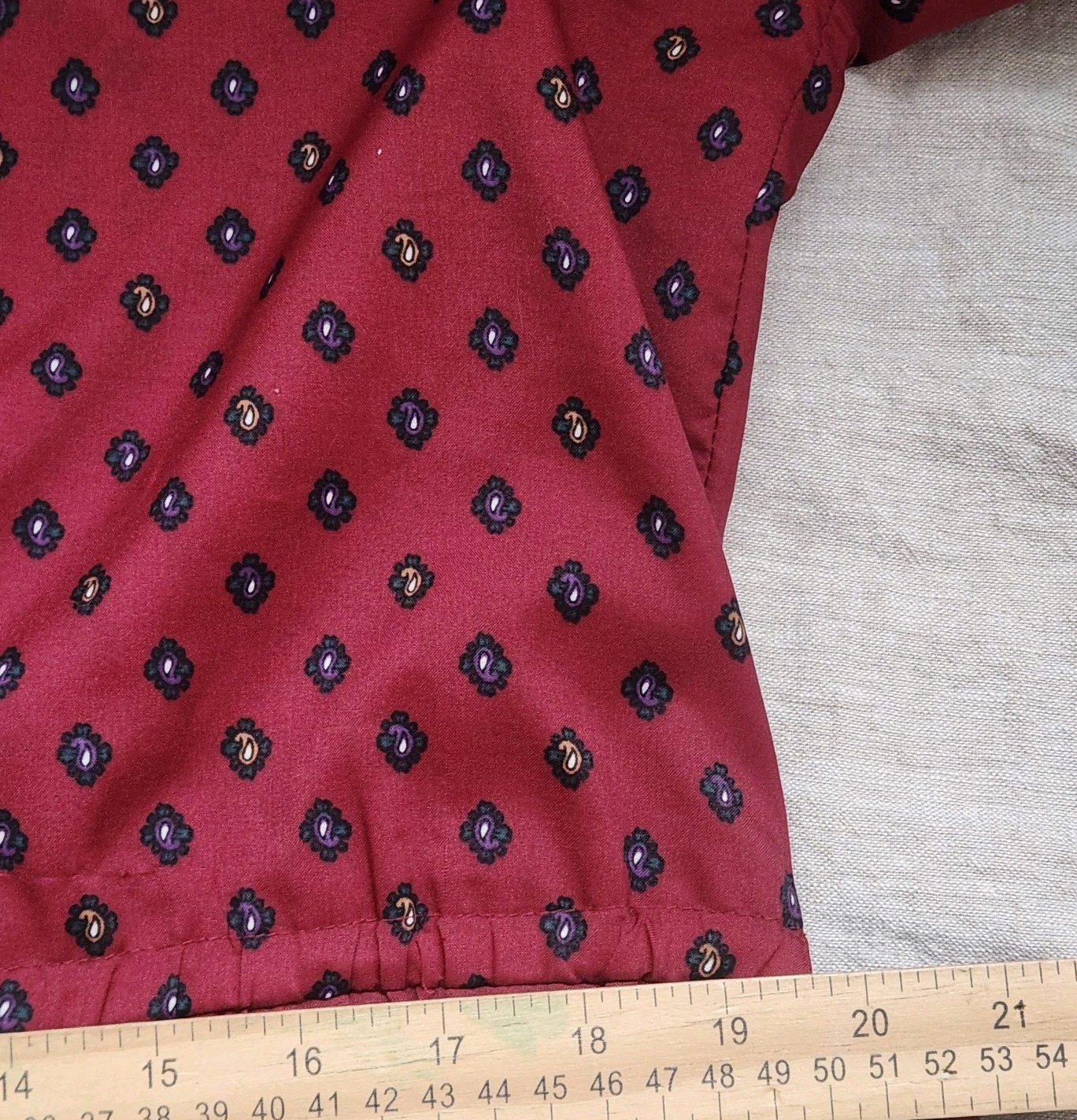 Vintage Sears Fashion Dress 1950s High Neck Burgandy Long Sleeve Secretary