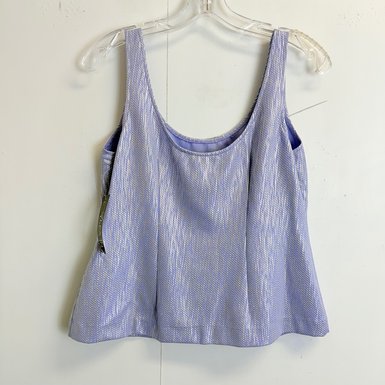 Alex Evenings Petite SP Lavender Silver Metallic 2pc Jacket and Tank Set NWT