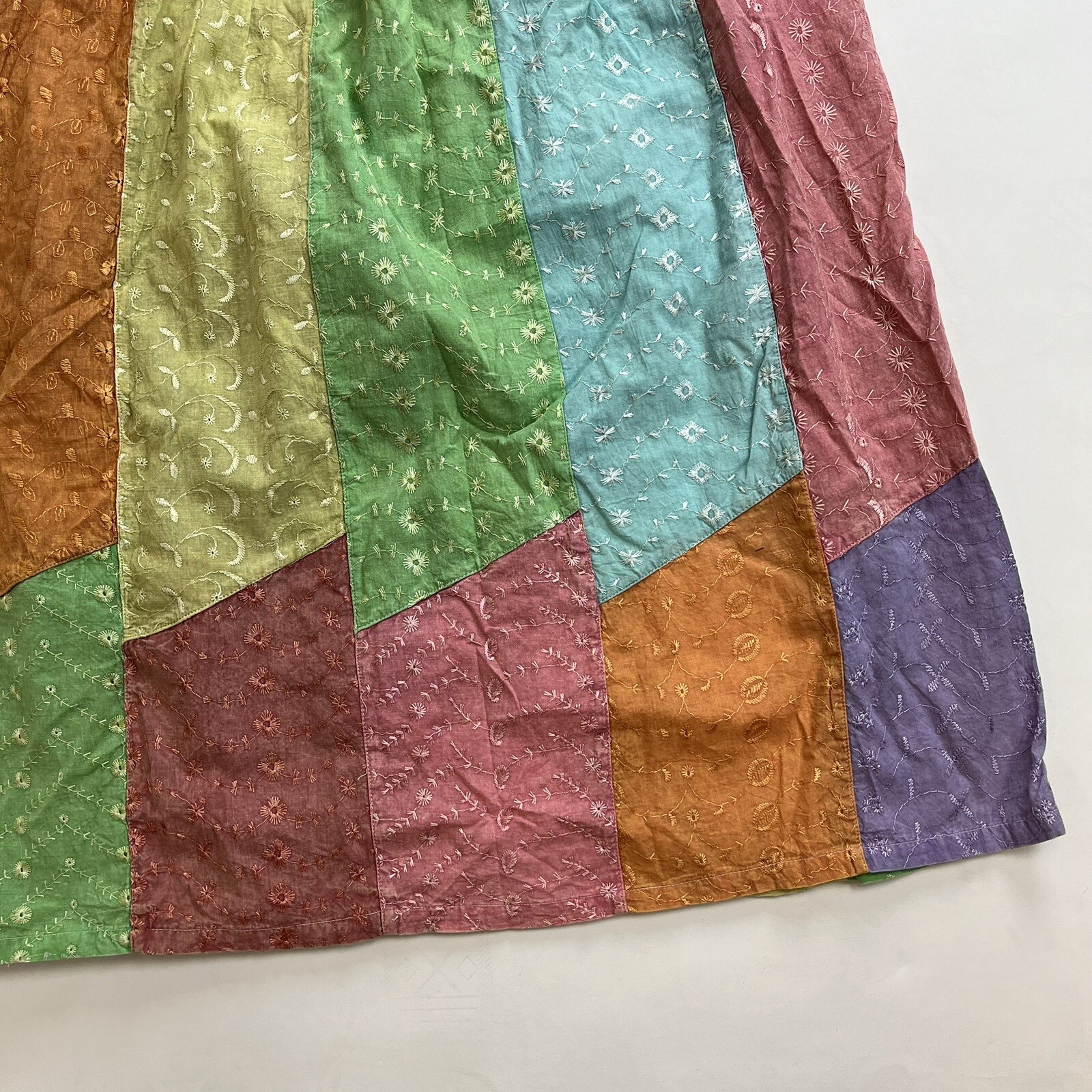 Vintage Sacred Threads Patchwork Embroidery Floral Patchwork Skirt Deadstock NWT