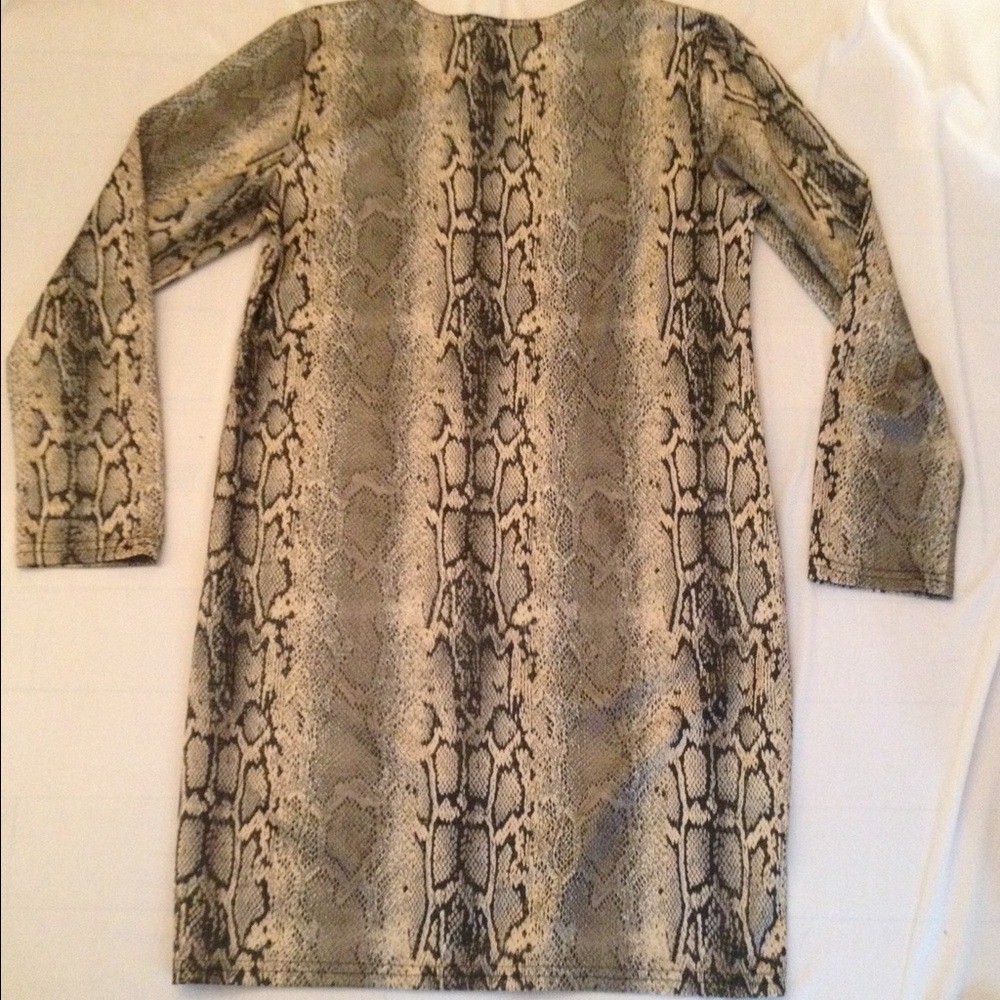Vintage Milano Python Long Sleeve Shift Dress