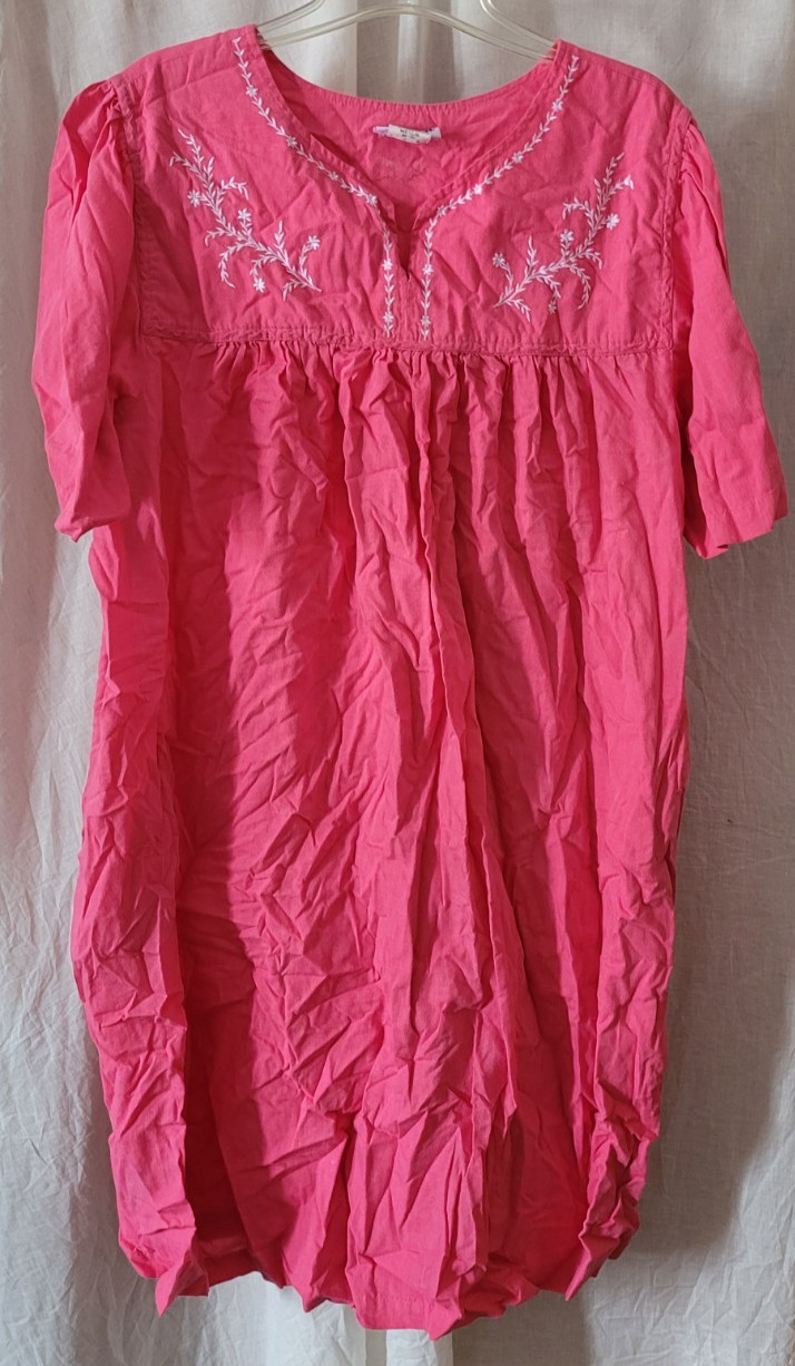 VTG Women’s National Nightgown Plus Size 3X Pink Pullover Short Sleeve Light