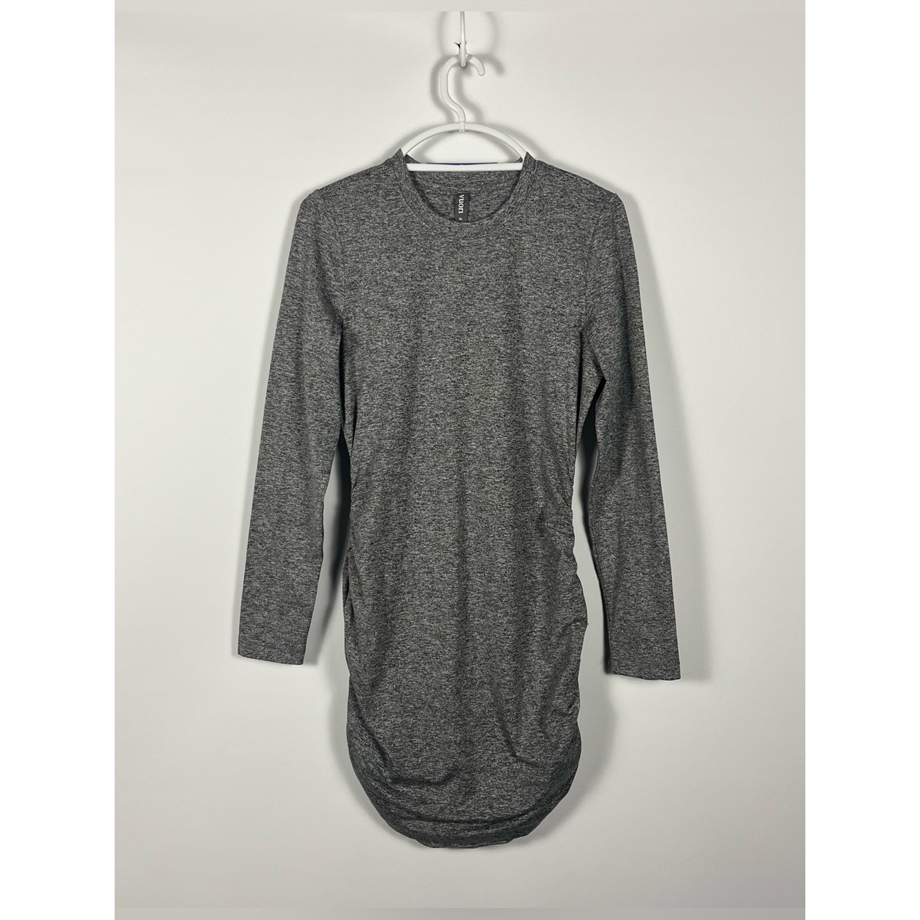 Vuori Long Sleeve Halo Essential Dress in Heather Grey Size XL NWOT