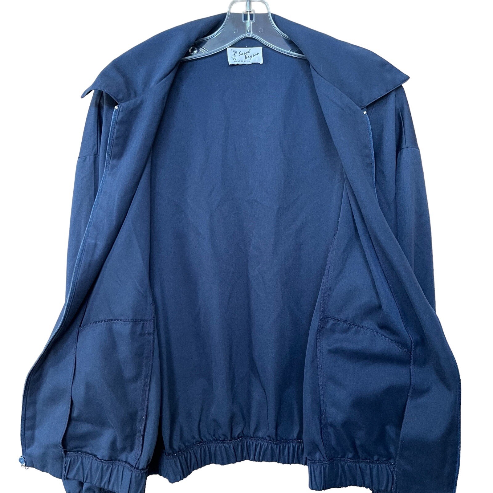 Sarah Bryson Womens Large Golf Jacket Blue Full Zip Active Country Club Vintage