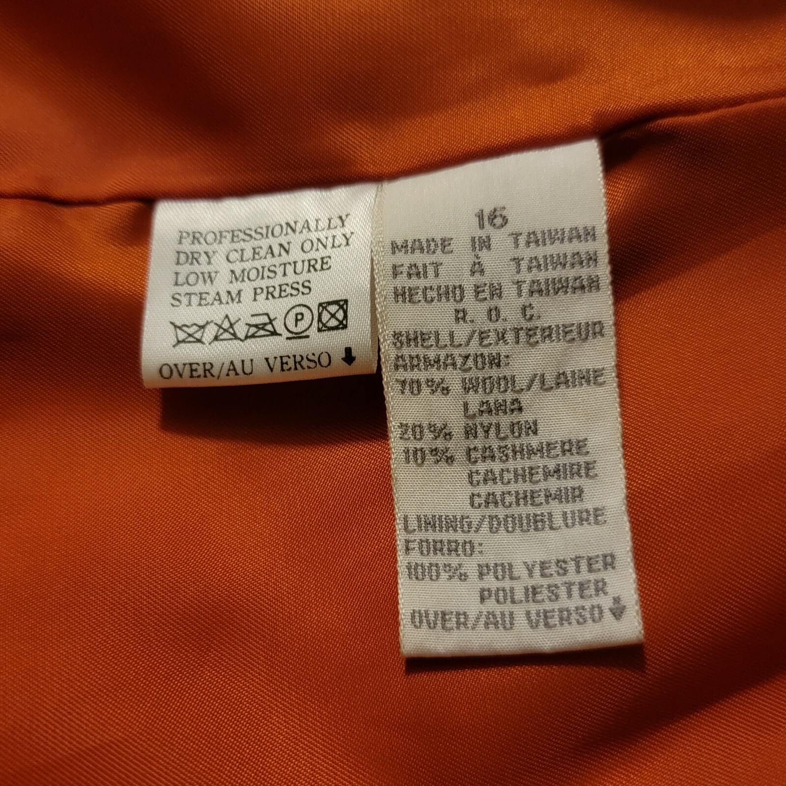 VTG Liz Claiborne Collection Blazer Jacket Women 16 Orange Oversized Lagenlook