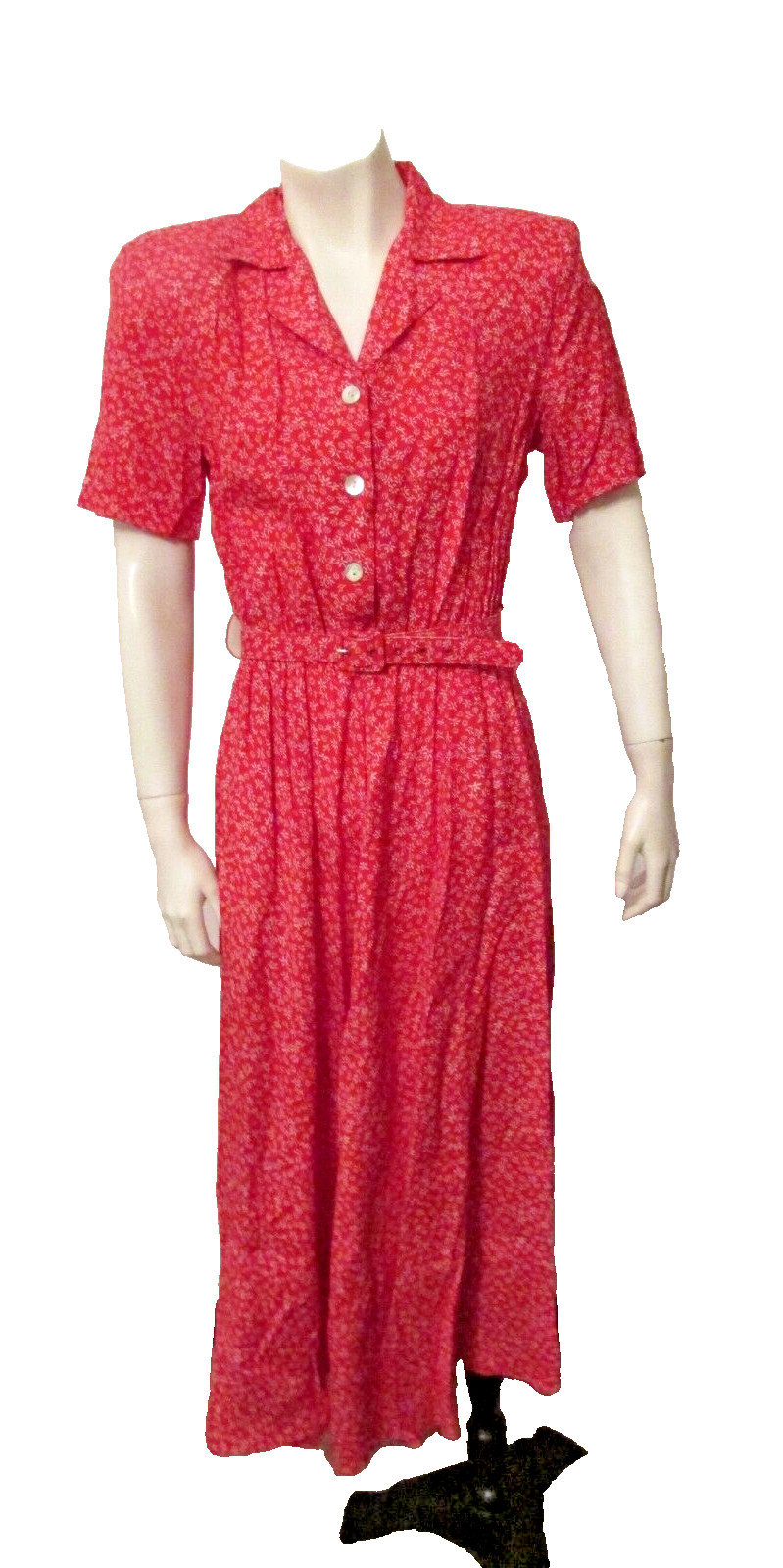 Carol Anderson Floral Rayon Belted Secretary Tea Garden Party Dress 2 USA made