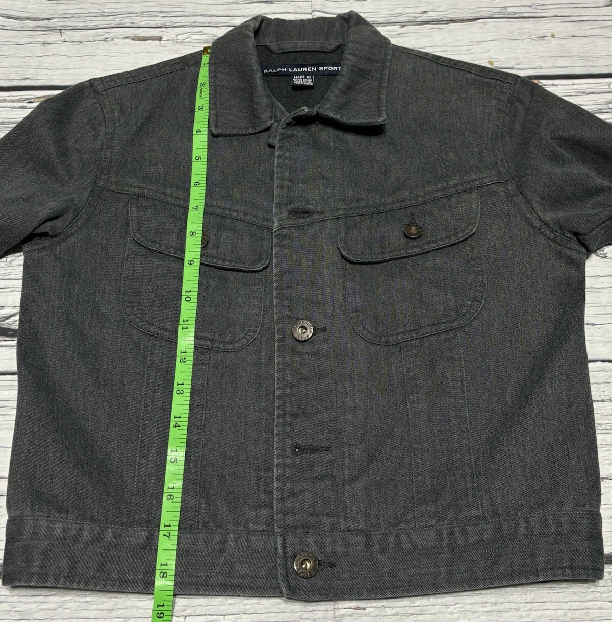 Vintage Ralph Lauren Sport Dark Gray Jean Jacket Women’s Size 2