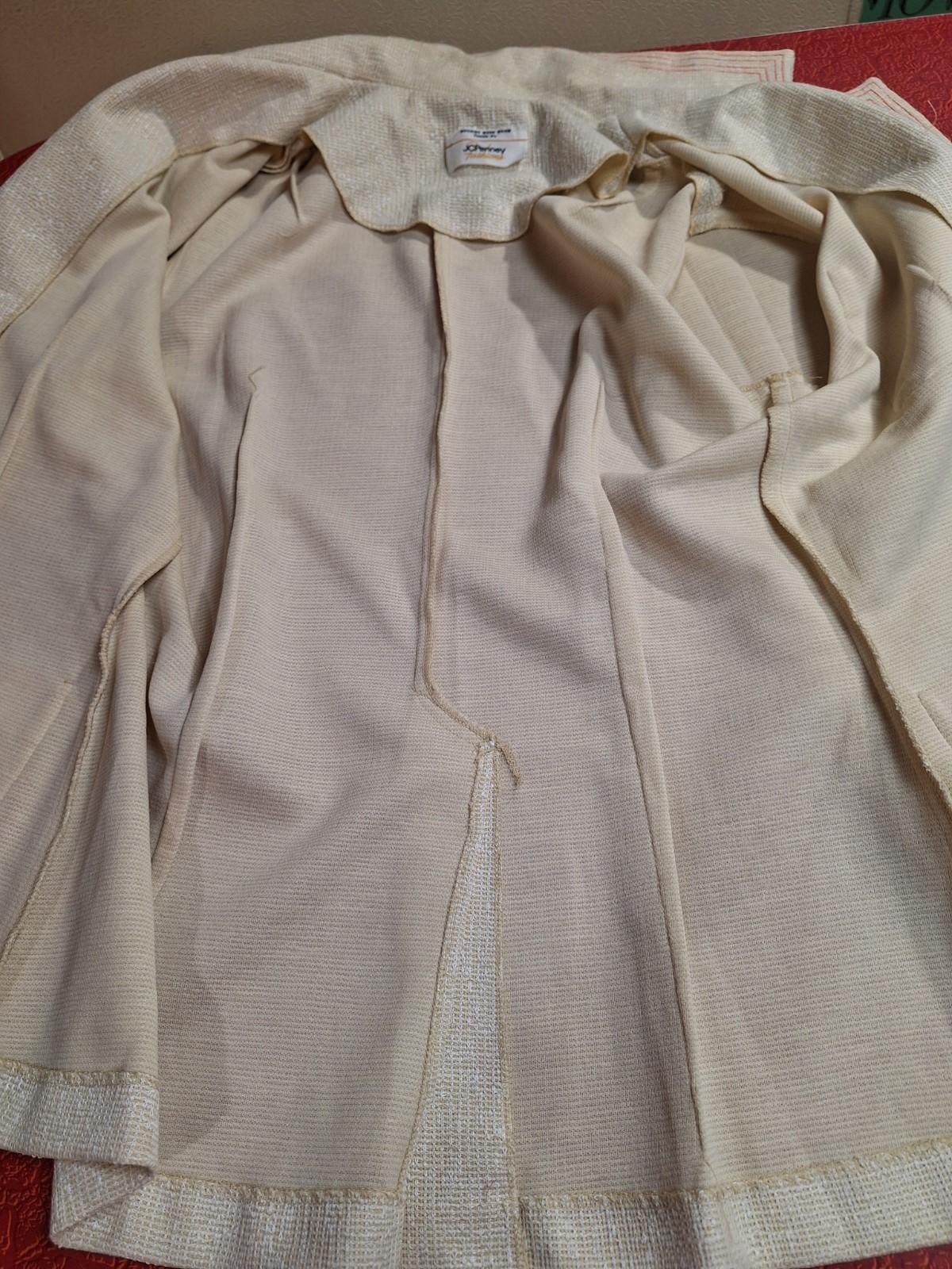 True VTG Mid-century Mod 1970s JCPenney 2 Piece Bell Bottom Pant Suit Blazer M