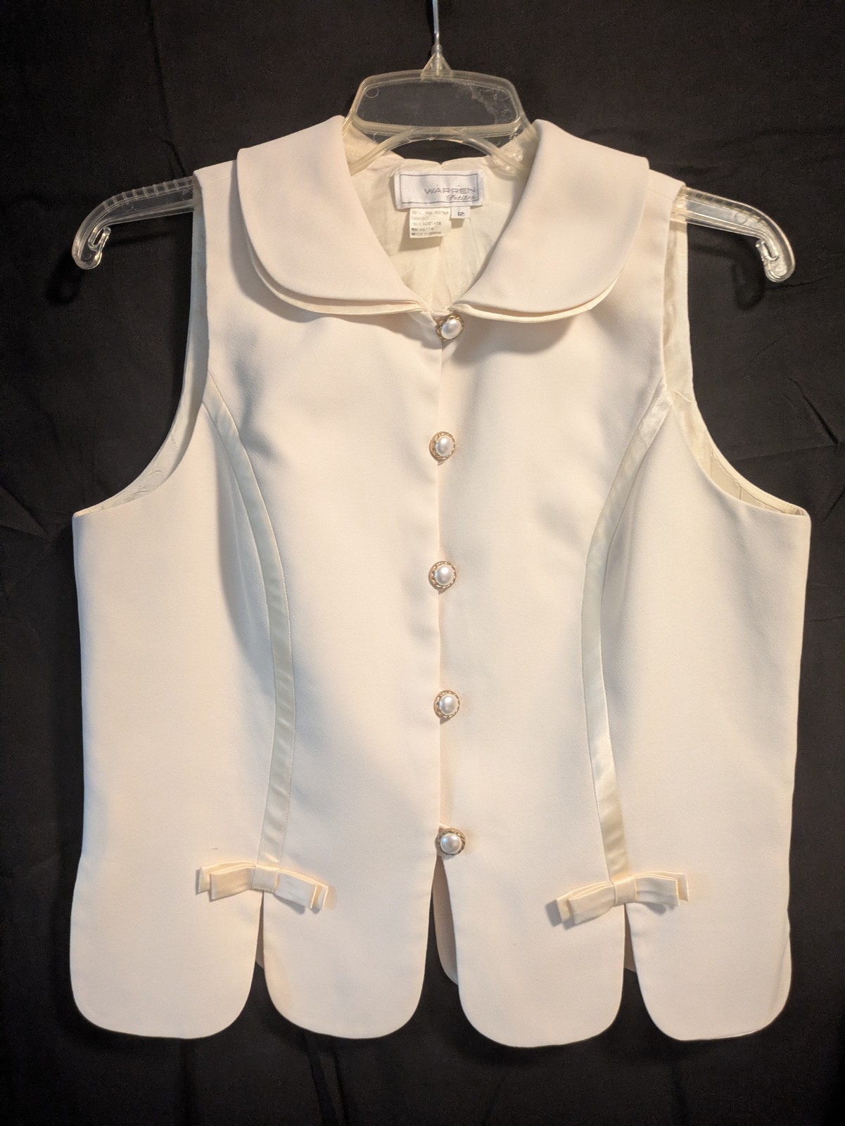 Vintage Ivory Women’s Vest With Feminine Details