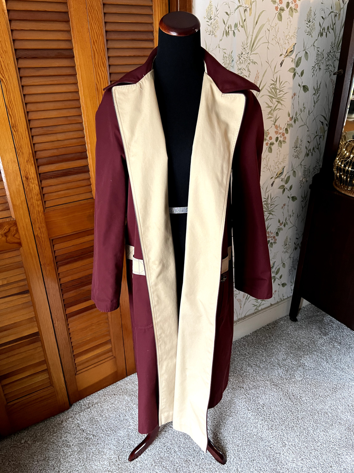 Vintage 1970’s Etienne Aigner Trench Rain Coat Jacket Reversible Size Small