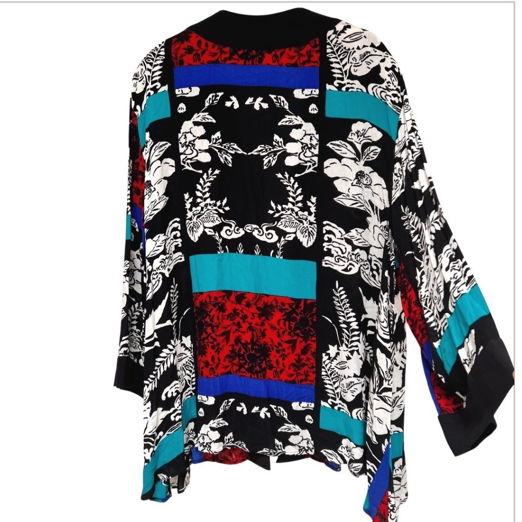 Vintage 90s Sharon Anthony Art To Wear Kimono Cardigan Whimsigoth Floral 4X