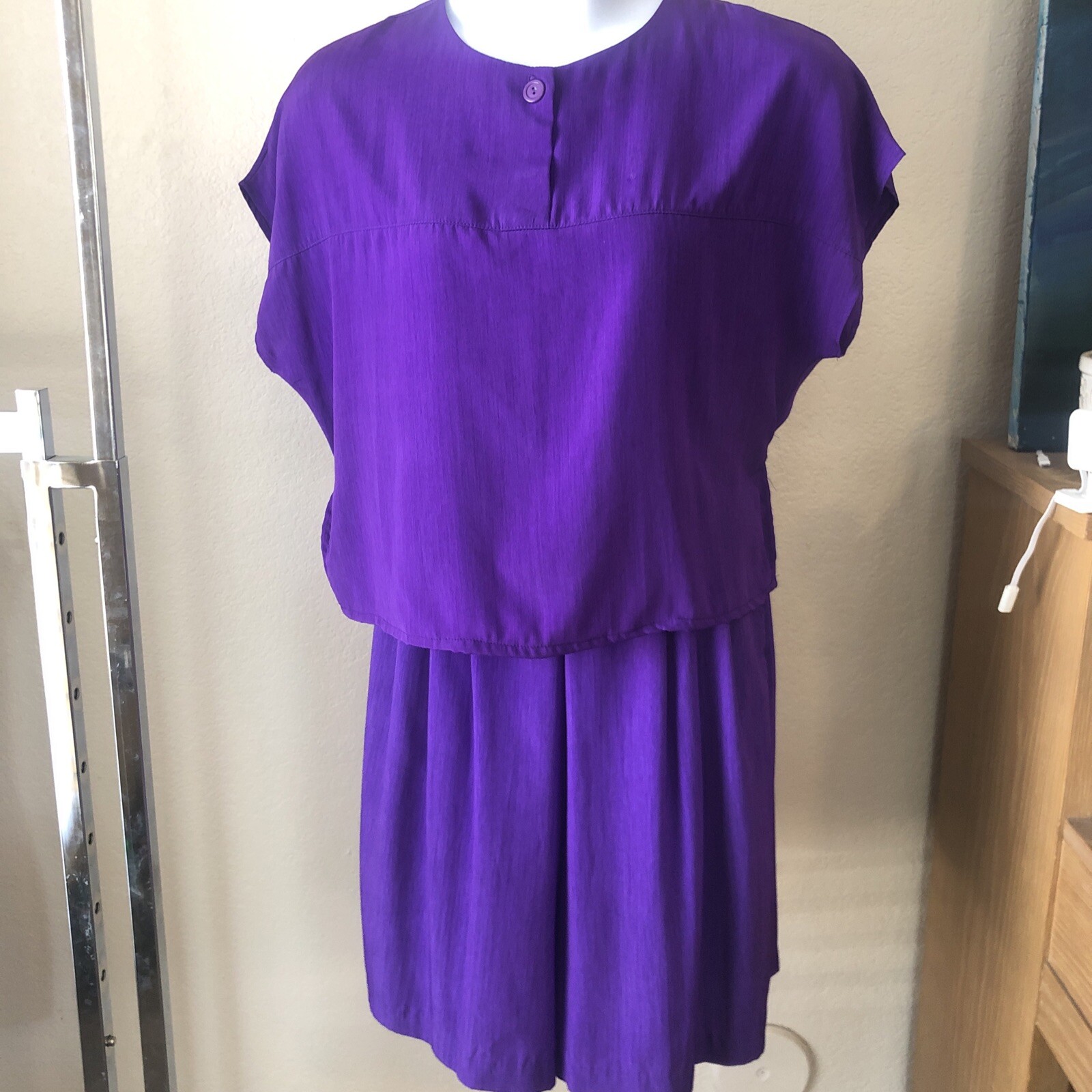 Vintage ROMAN’S Purple Bermuda and Blouse Set 1980-1990 Size A4 & G8 (Medium)