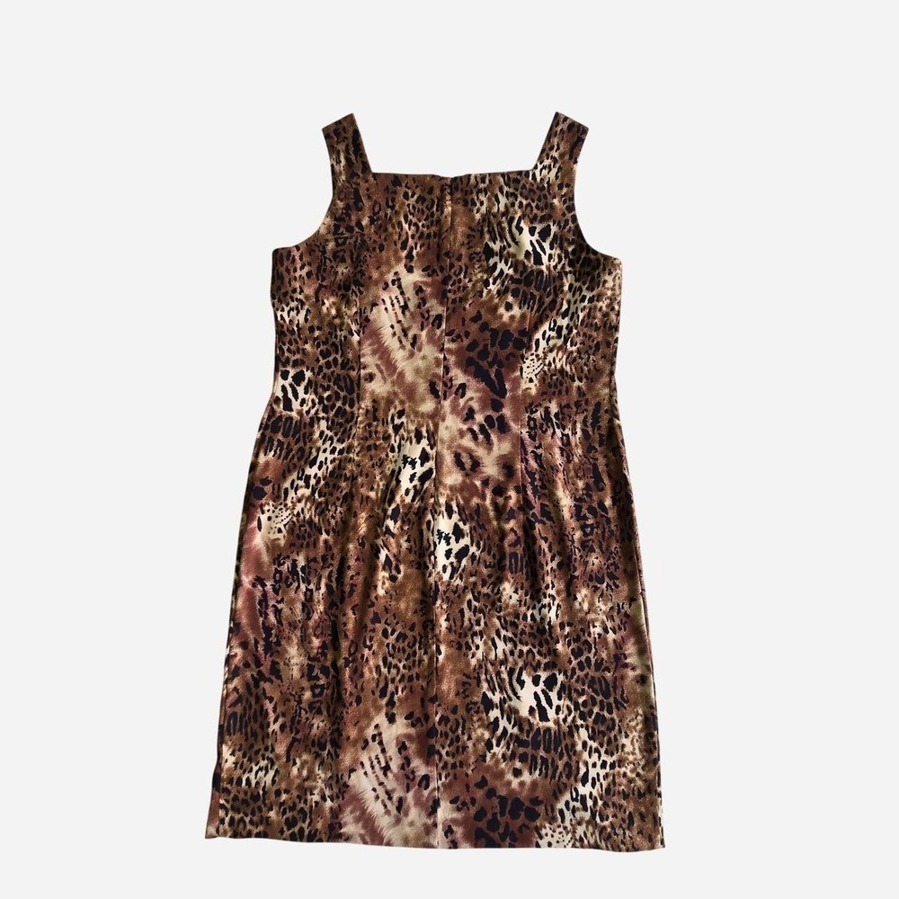 VTG y2k Plus size fitted cheetah, leopard dress / 16/18 / cocktail, glam, alt