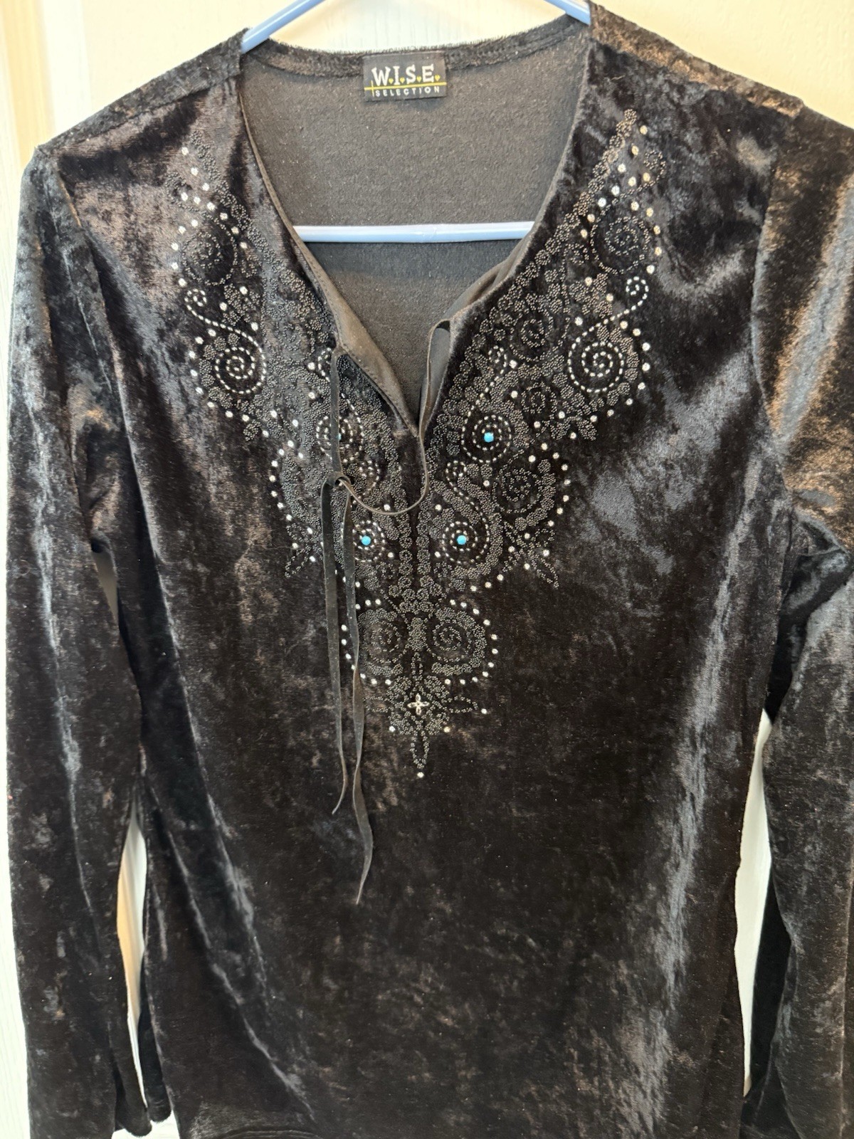 velvet beaded vintage top