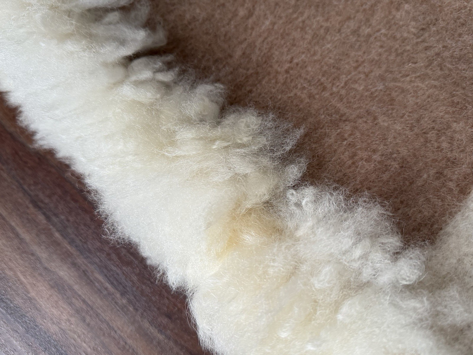Vintage Boho Shearling Alpaca Trim Wool Cape Poncho Striped Wrap OS