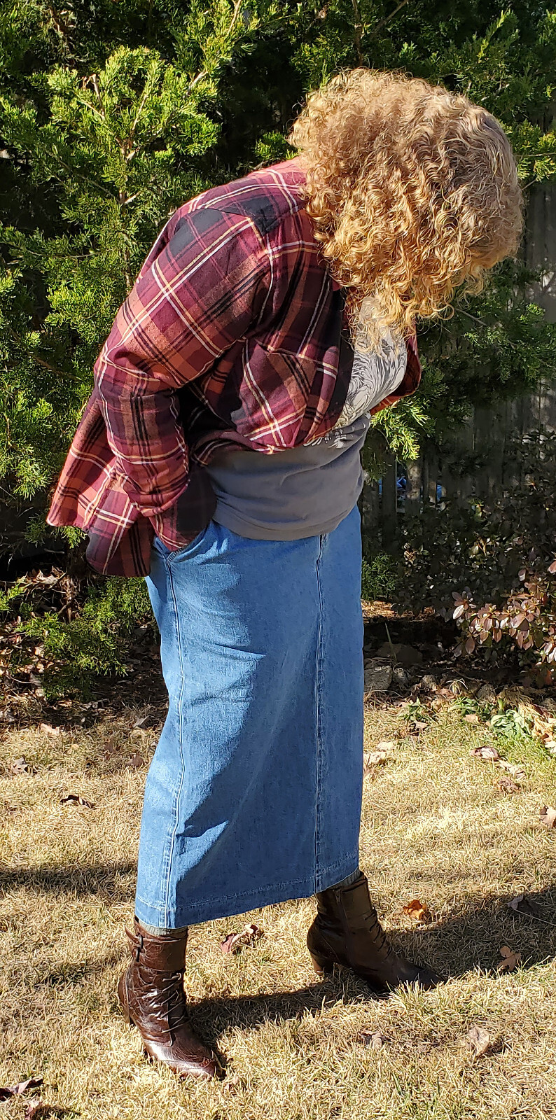 Vintage Dockers Medium Blue Cotton Denim Maxi Skirt Classic Sz 14 NWT 1992
