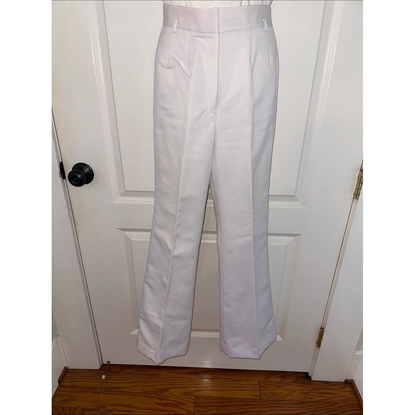 Vintage 70s Intuitions by Kathy Manning White Wide-Leg High Waist Dress Pants