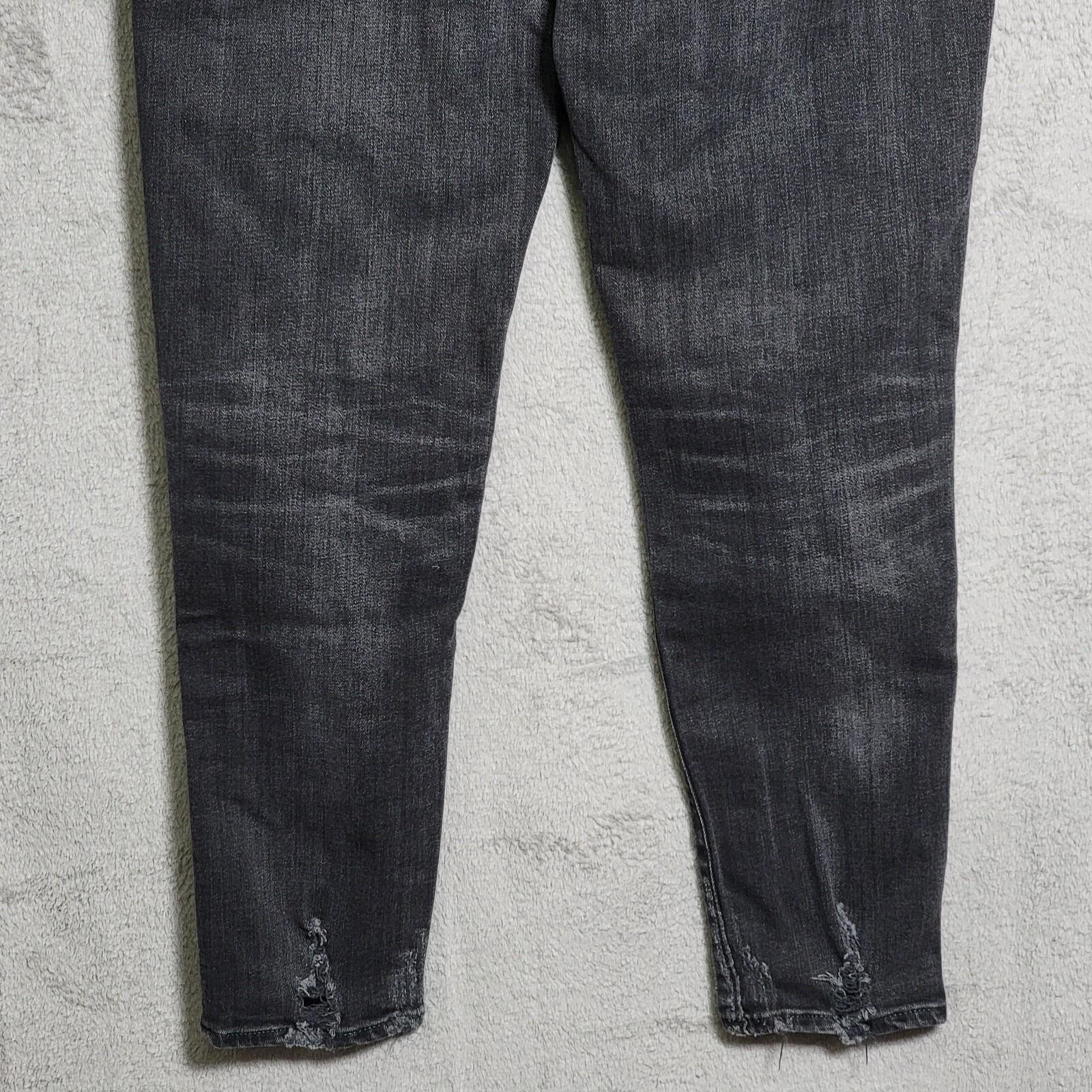 Moussy Vintage Jeans Womens 30×27 Gray Skinny Denim Distressed Whiskering Japan