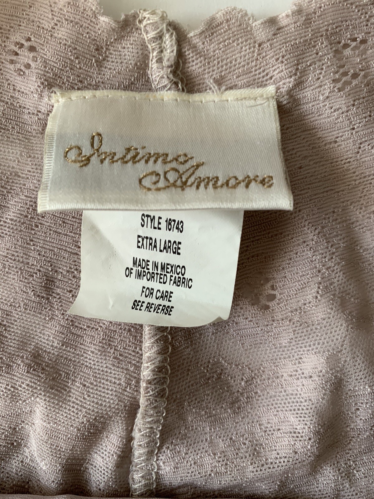 VTG Small Intimo Amore Nightgown MAUVE TAUPE Color Silky Slip Dress Size XL EUC