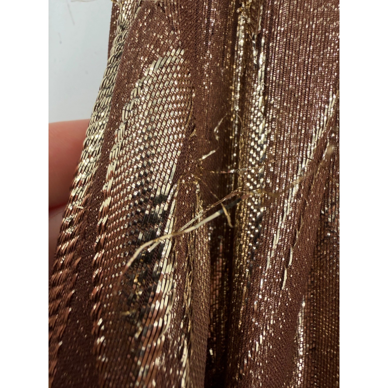 Nina Ricci Blouse Womens 16 Bronze Gold Metallic Lurex 80s Vintage Glam Disco