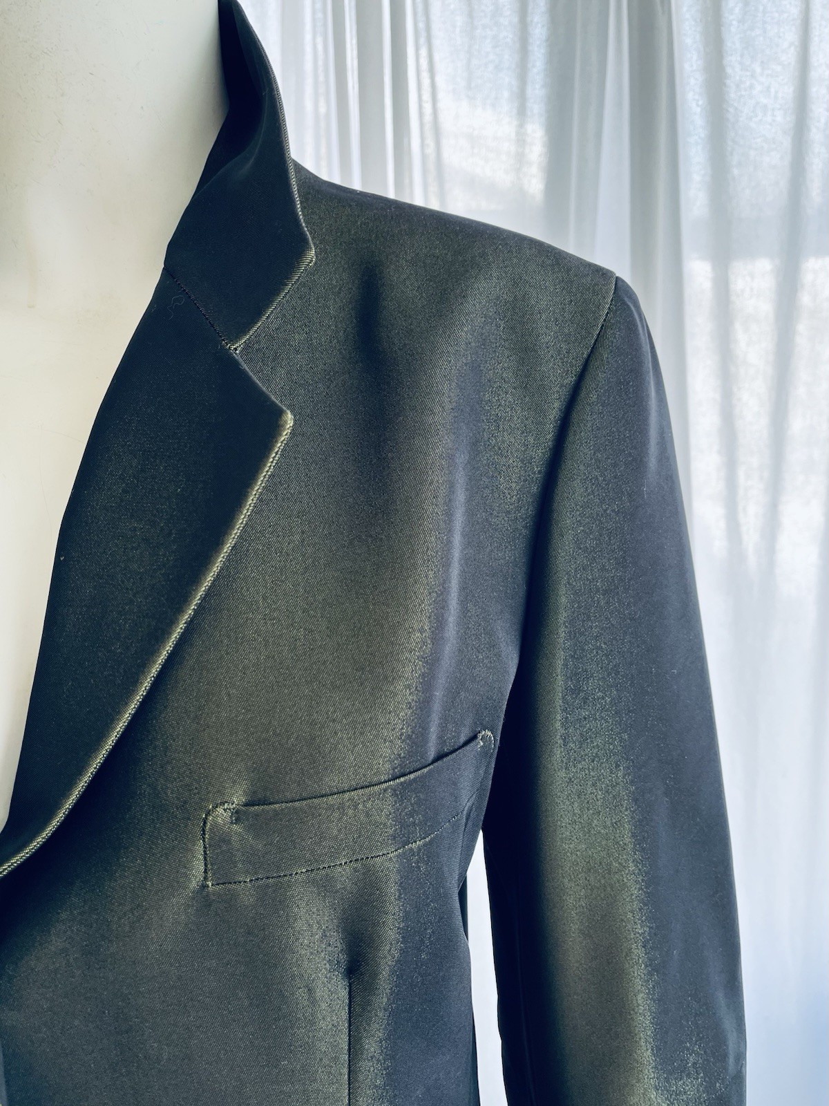 Issey Miyake Vintage 1990s White Label Iridescent Deep Green Jacket