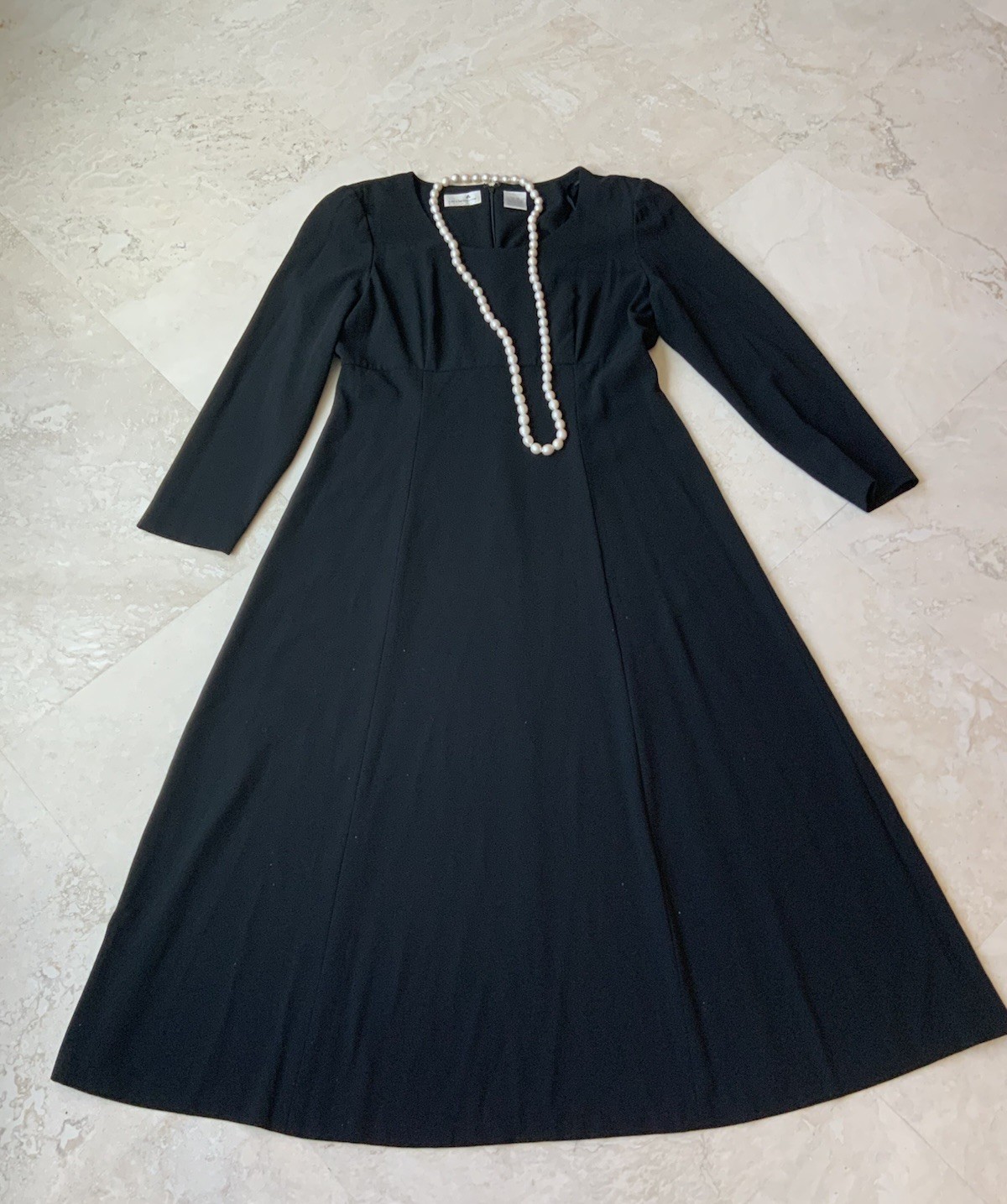 Vtg Liz Claiborne A-Line Black Flattering Dress Sz 14