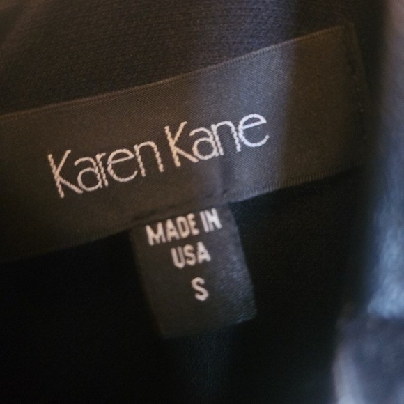 Karen Kane Stretch Knit Dress Lamb Leather Shoulders Size Small