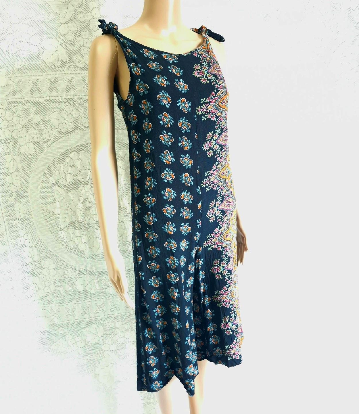 Montaldo’s BOHEMIAN DRAPED BLACK PAISLEY Vintage 1970s Wide Leg ROMPER JUMPSUIT