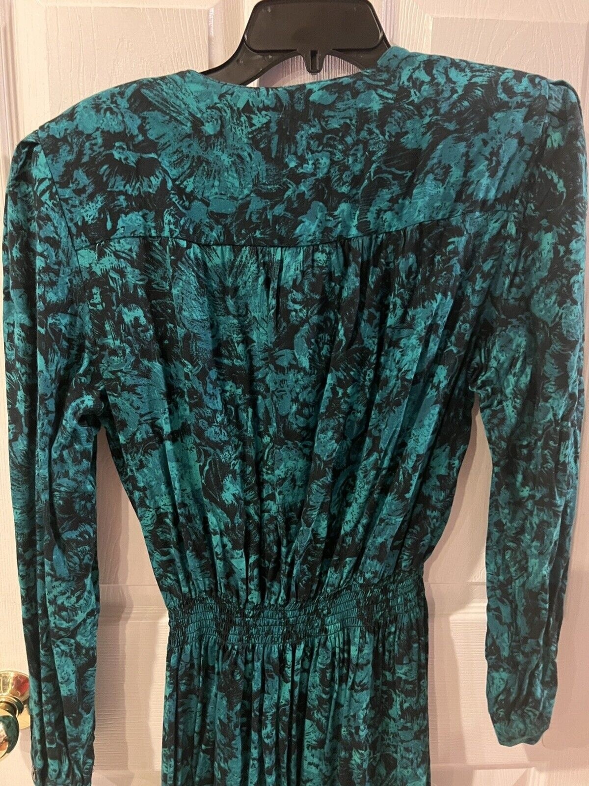 VIRGO II Dress Womens Sz 12 Shoulder Pads Flowy Whimsy dark romantic Vintage Y2K