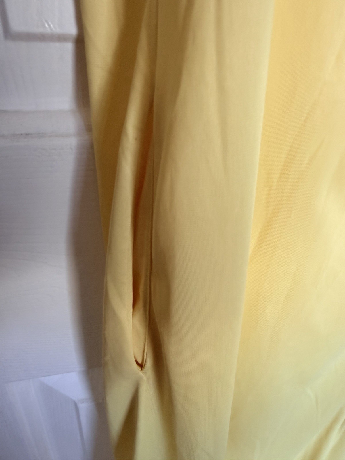 Vintage Nylon Loungewear Robe Eyelit Lace Trim Zipper Front Side Pocket