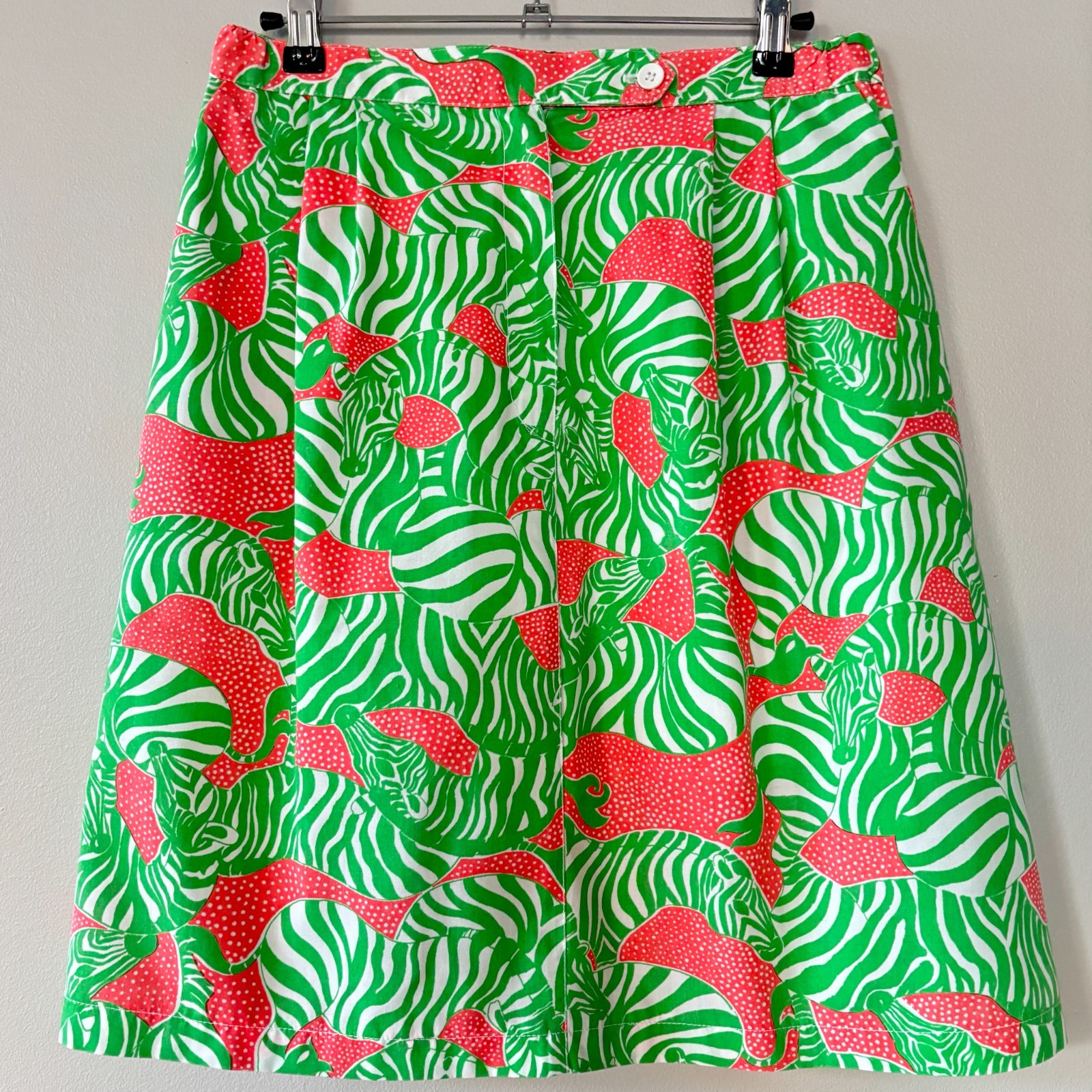 VTG LILLY PULITZER Pink/Green Zebra Brazilian Court Golf Skirt Skort Pockets!