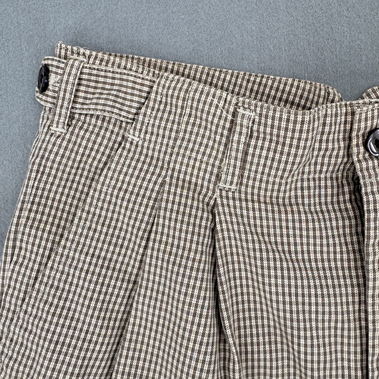 Vintage 90s Perry Ellis Trousers Womens 30 Cotton Pleated Gingham Dark Academia