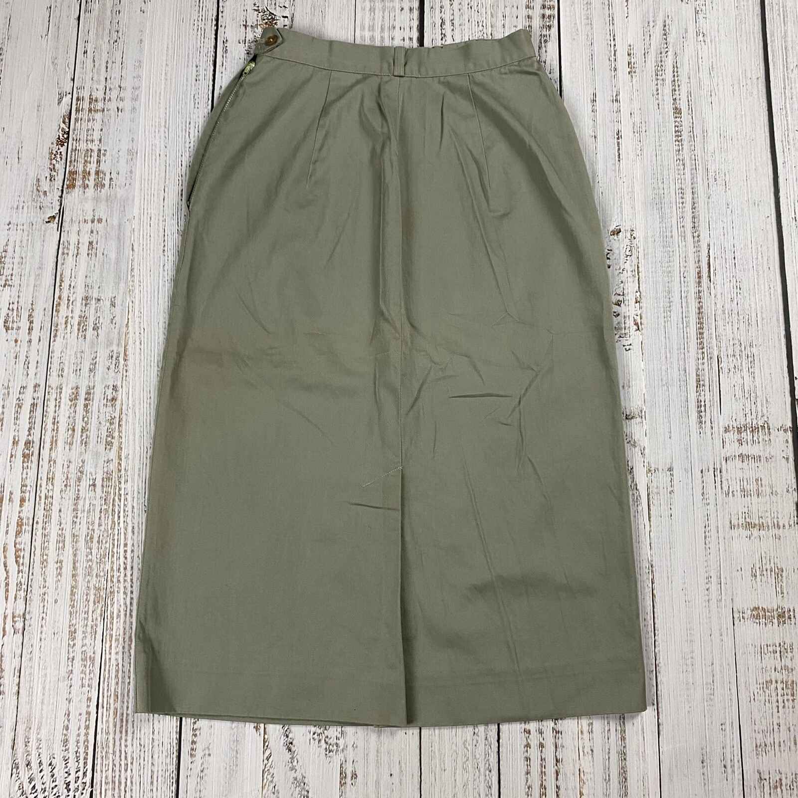 VTG 60S 70S CENTURY OF BOSTON STRAIGHT PENCIL SKIRT GREEN WESTERN 100% COTTON 28