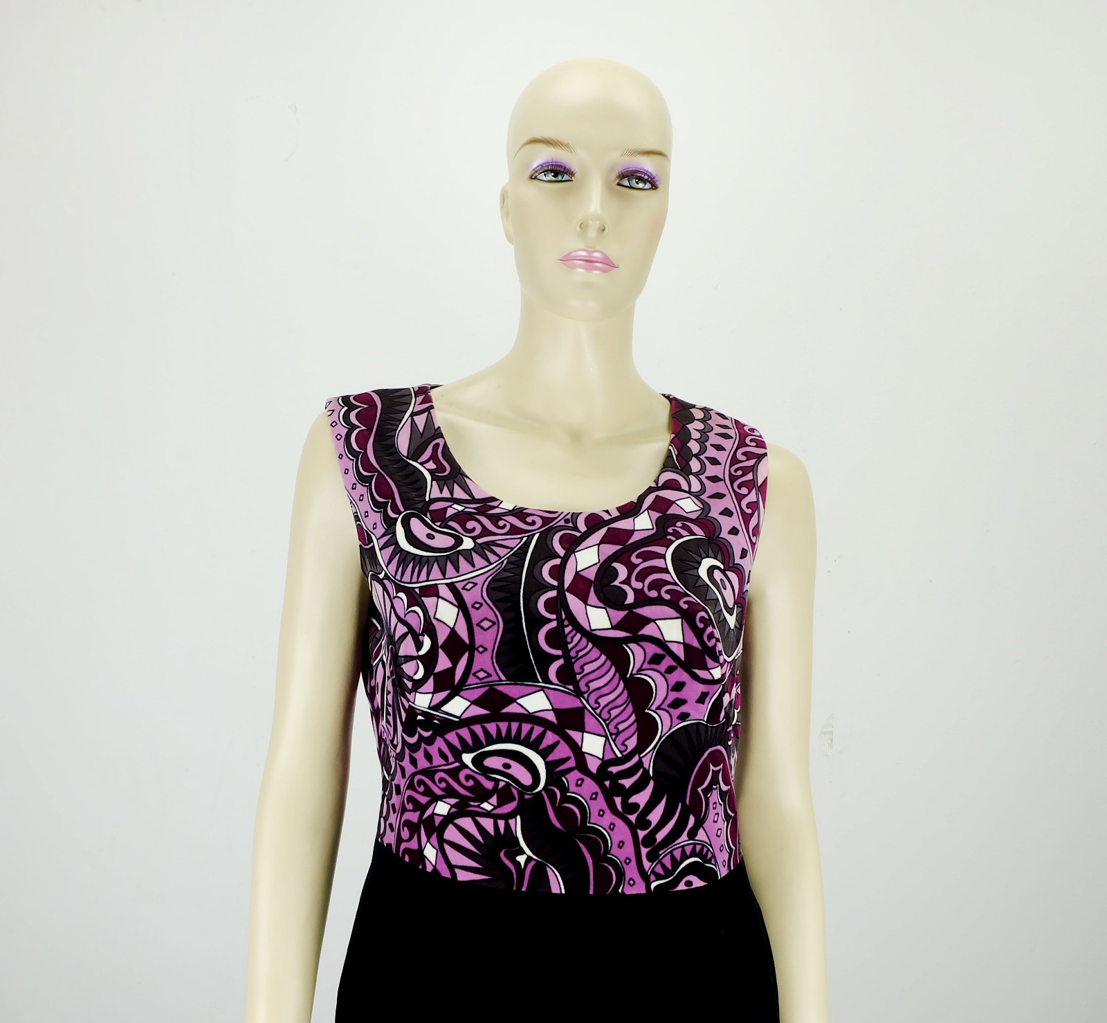 long dress velvet dress vera mont paris size 38 pop art pattern vintage 70s