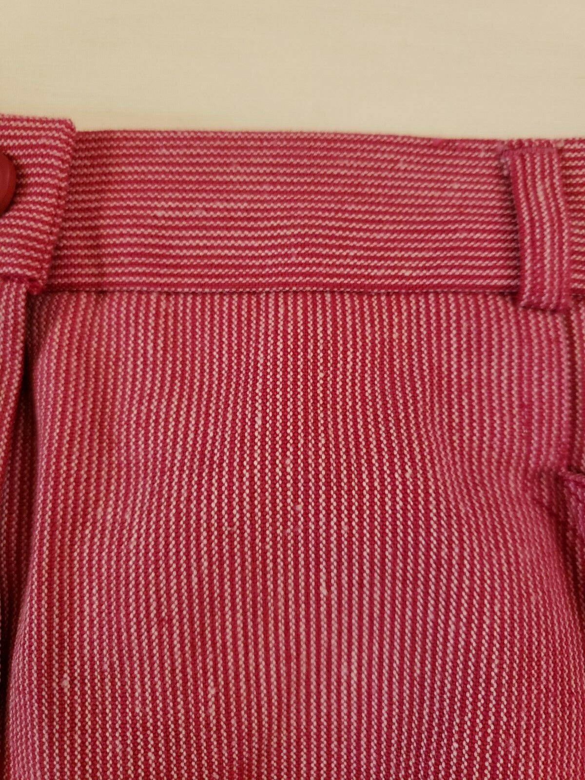 Vintage Guy Laroche Diffusion Pink White Pinstripe Button Pleat Skirt Size 46 14