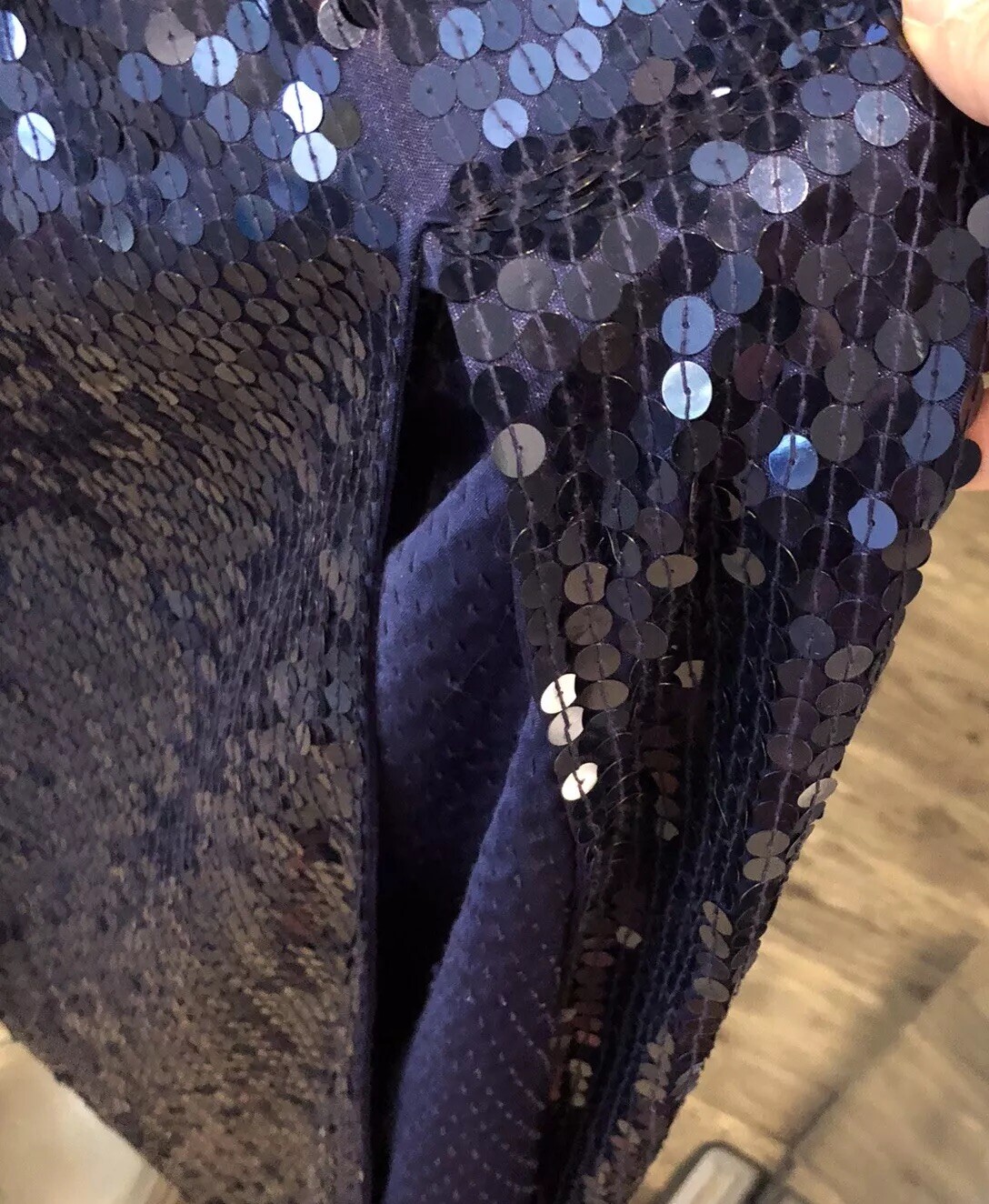 Lillie Rubin Exclusive Heavy Blue Mermaid Shimmer Sequin Beaded Dress VTG Size 2