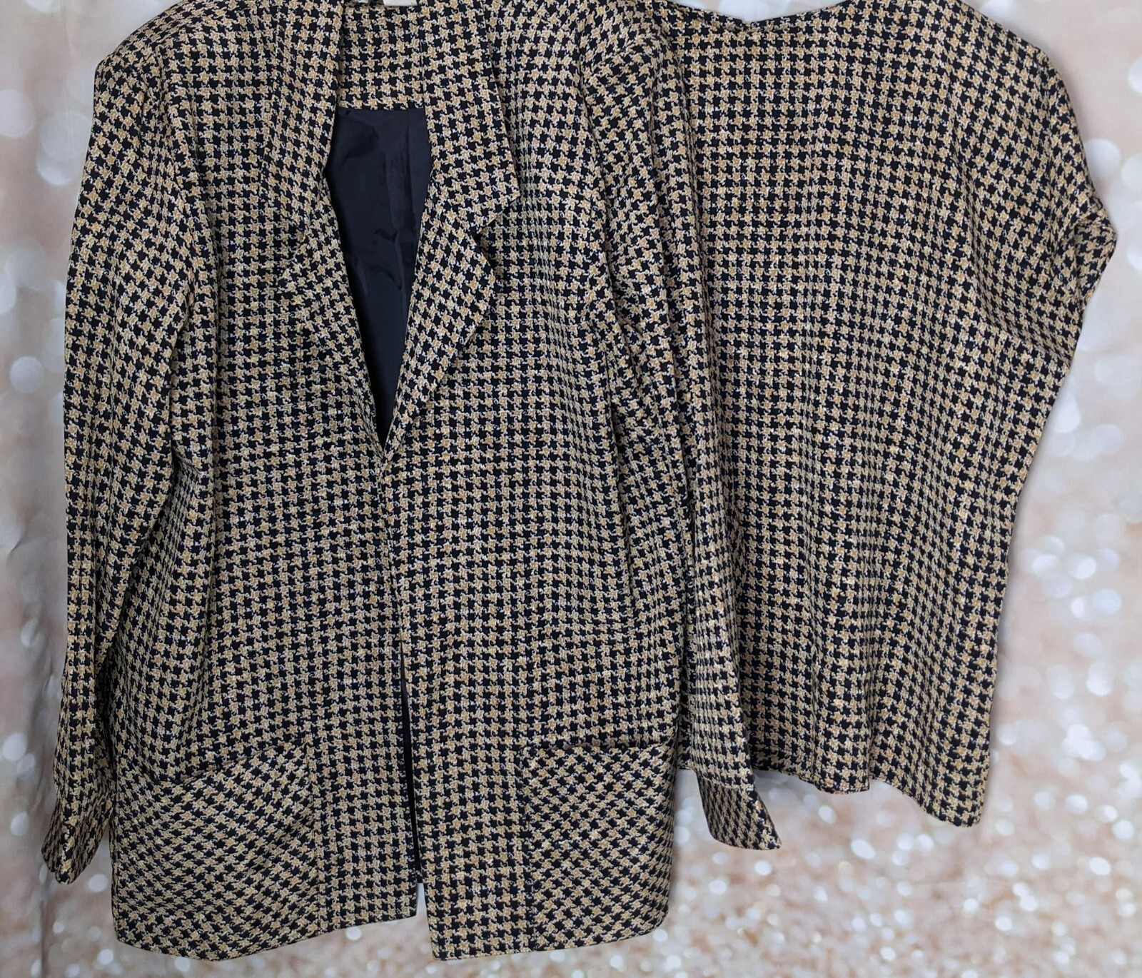 Jo Hanna York By Joan Davis Women’s Vtg Artistic Houndstooth 2-PC Shirt & Blazer