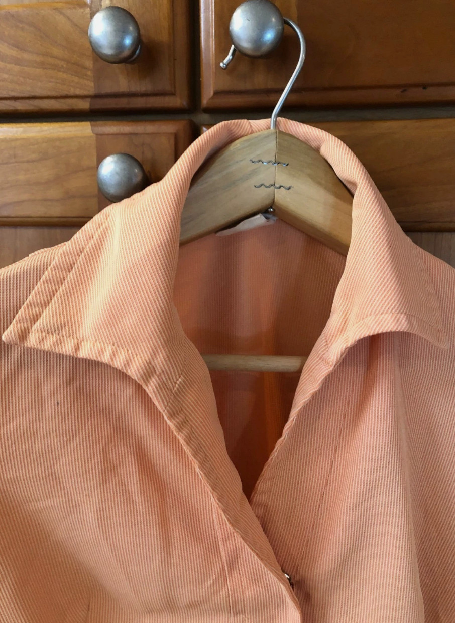 1970s Perkins Shirtdress/Waitress Uniform Size 4 Nice Orange Stripe