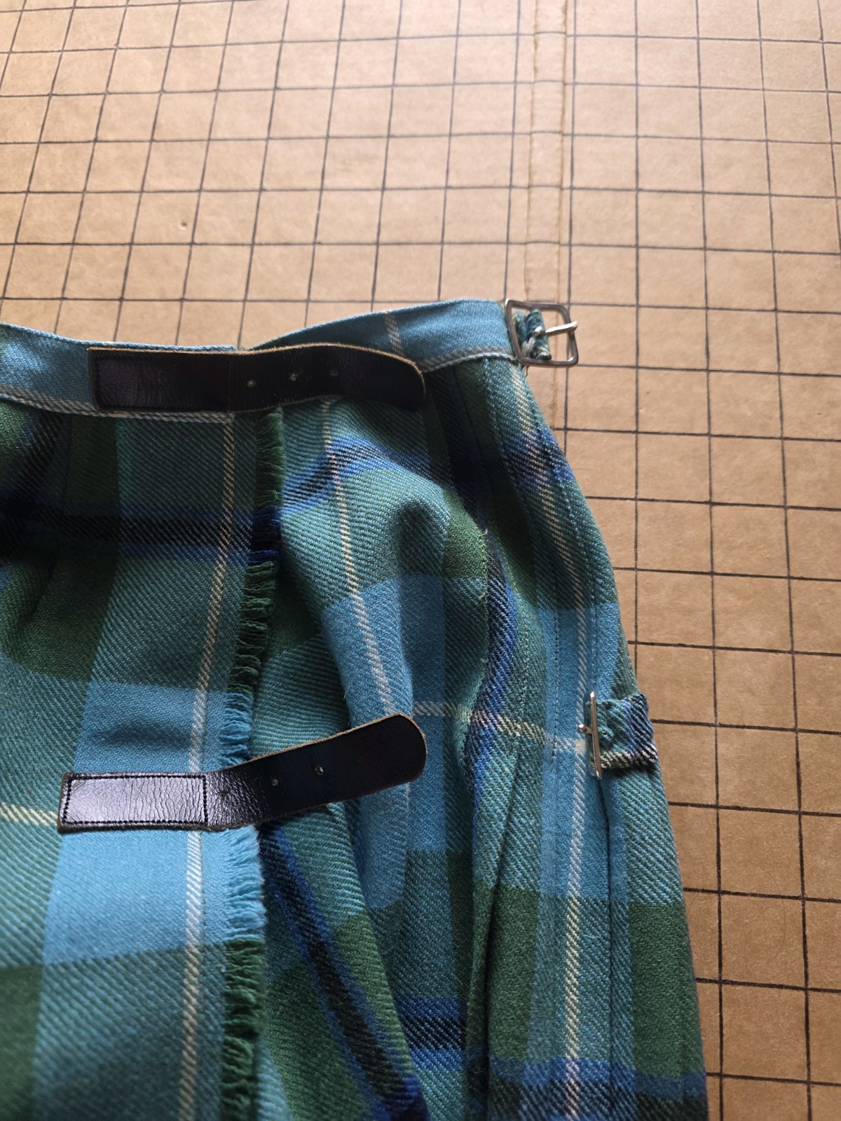 Vintage Forsyth Of Edinburgh Women’s Tartan Wool Maxi Skirt Blue Green Plaid L