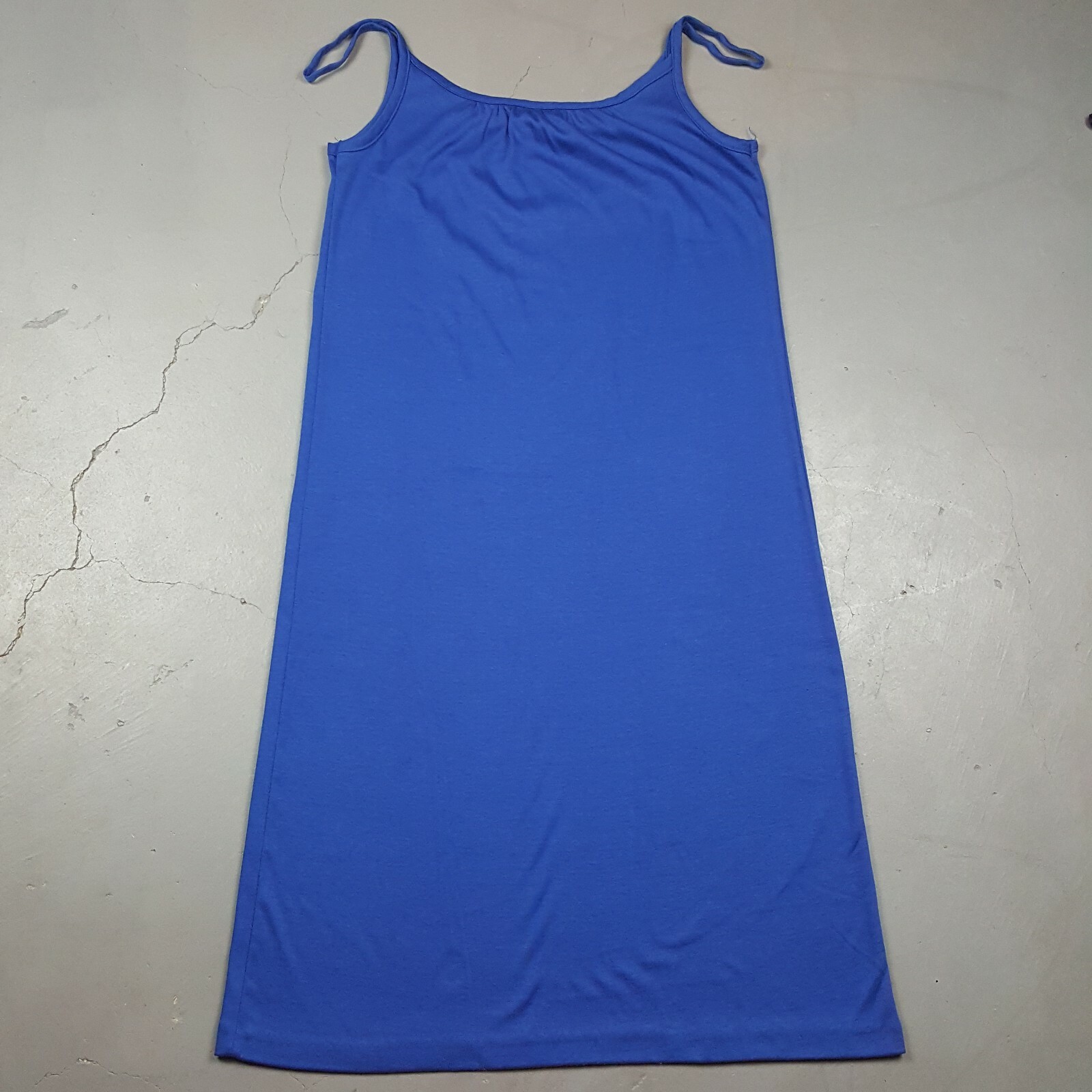 Vtg 80s Cole Of California S Sun Dress Beach Cover Up Blue Spaghetti Strap 50/50